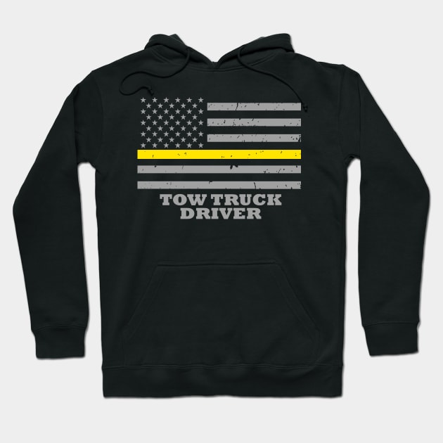 Tow Truck Driver Thin Yellow Line Flag Hoodie by bluelinemotivation